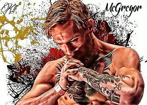 Conor McGregor Splatter Painting Poster