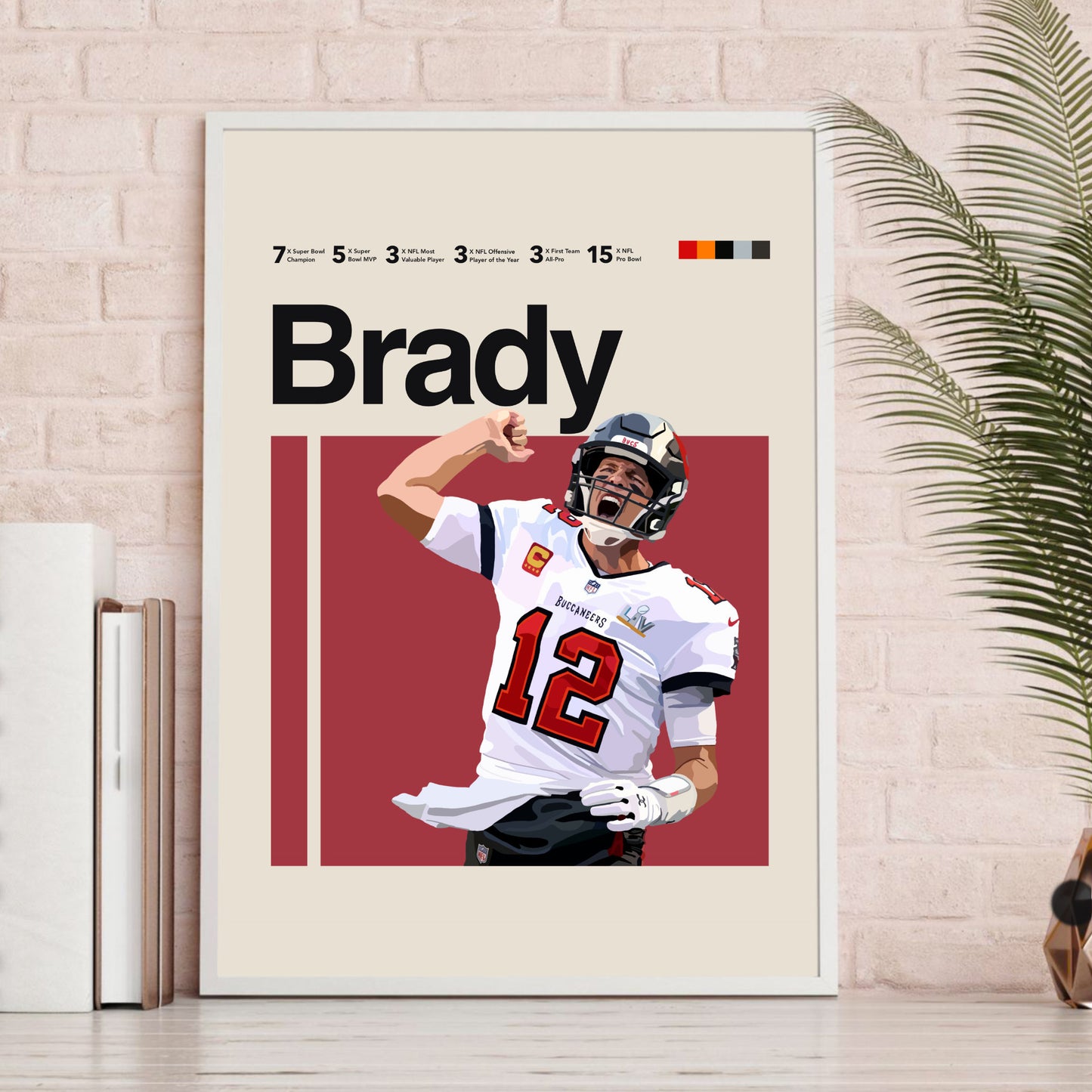 Tom Brady NFL Buccaneers Football Minimalist Poster