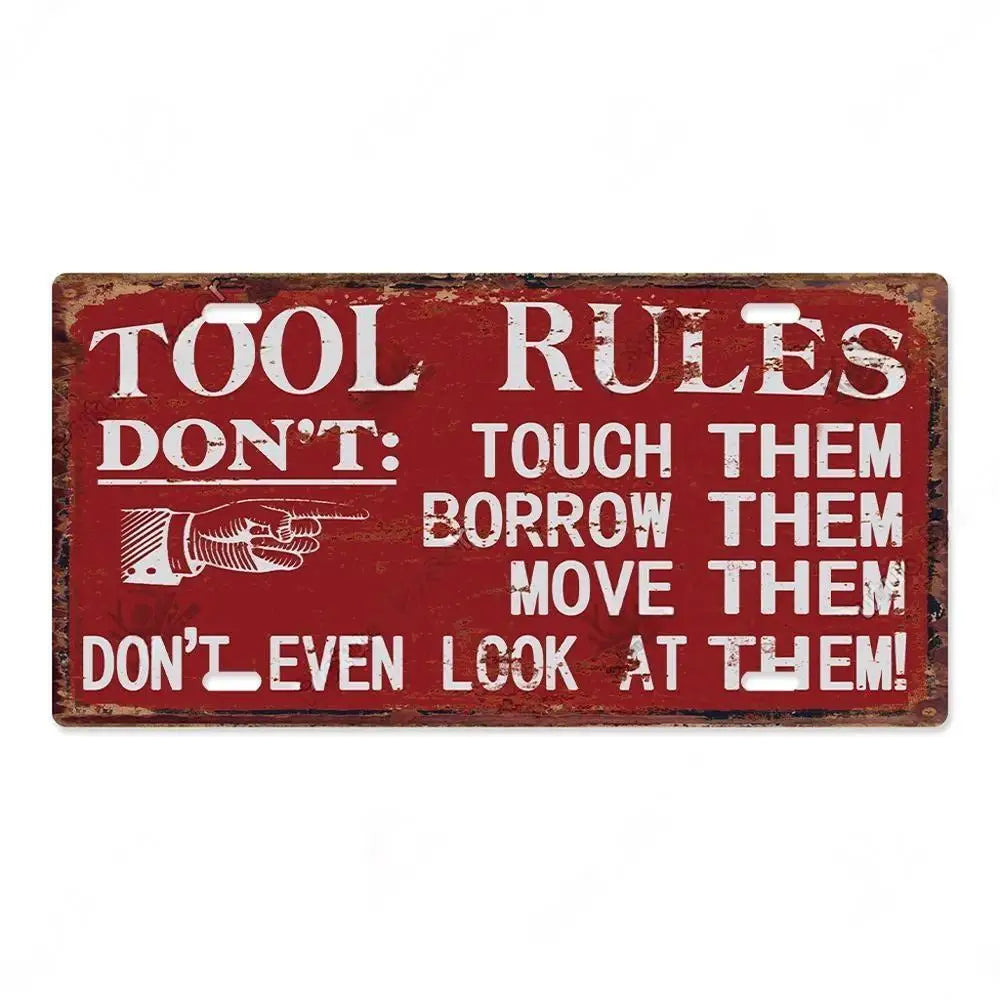 Tool Rules Garage Metal Sign Poster