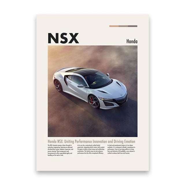 Honda NSX Minimalist Car Poster