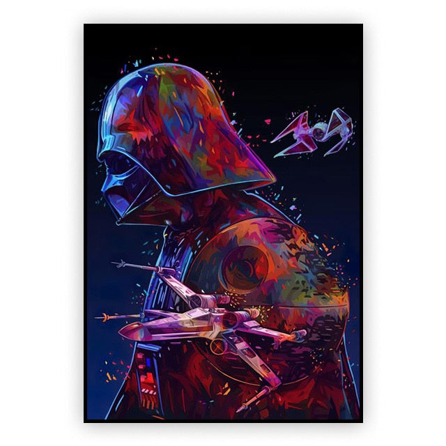 Star Wars Darth Vader Death Star Painting Poster