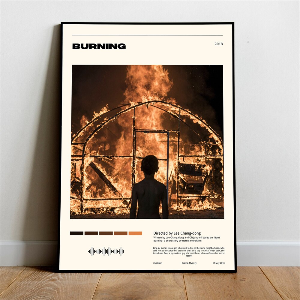 Burning Minimalist Movie Poster