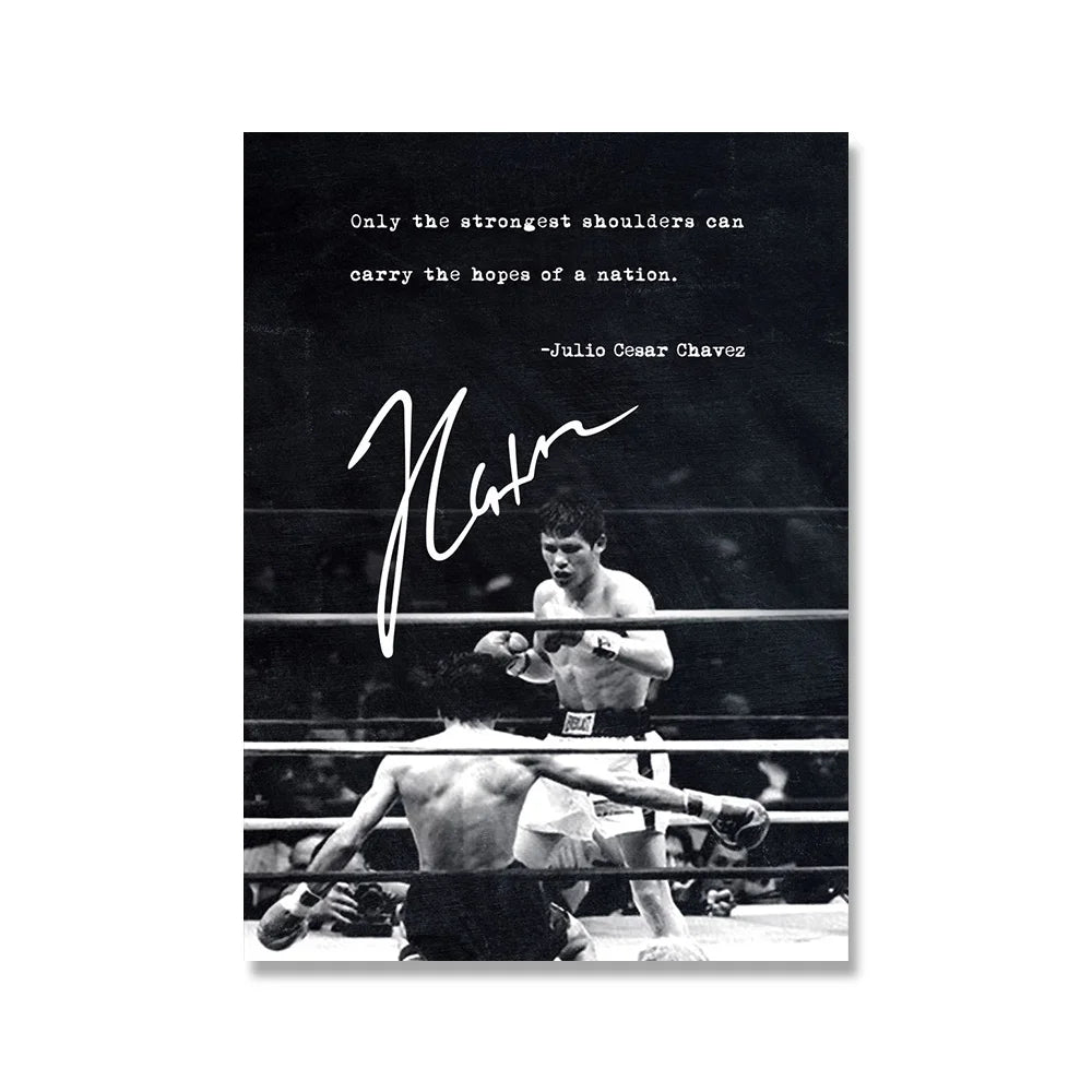 Julio Caesar Chavez Motivational Quote Boxing Poster