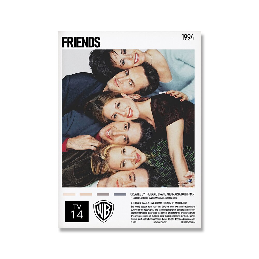 Friends Main Characters Minimalist Poster