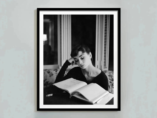 Audrey Hepburn Reading Poster