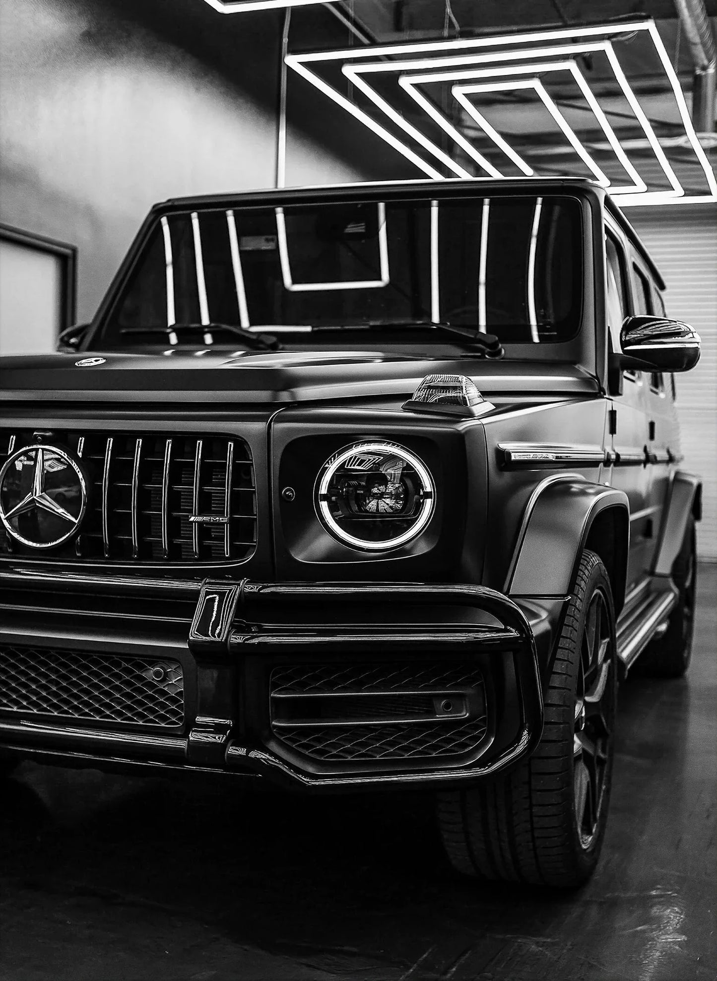 Mercedes G-Wagon Black and White Car Poster