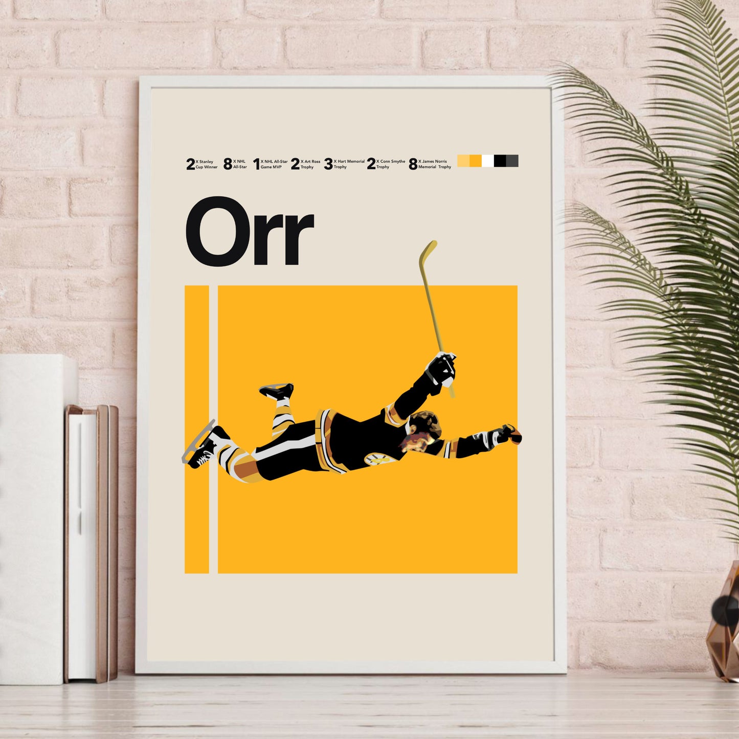 Bobby Orr Boston Bruins NHL Hockey Minimalist Poster
