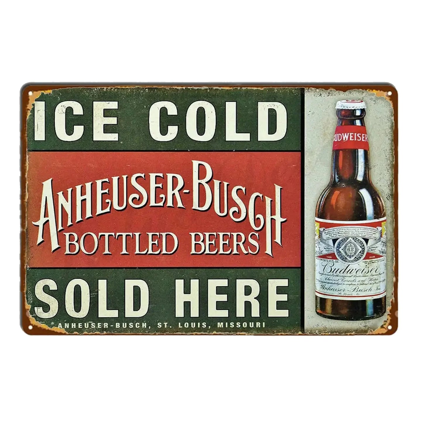 Anheuser Busch Vintage Bar Metal Sign Poster