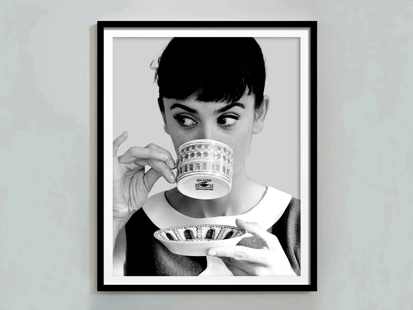 Audrey Hepburn Sipping Coffee Poster