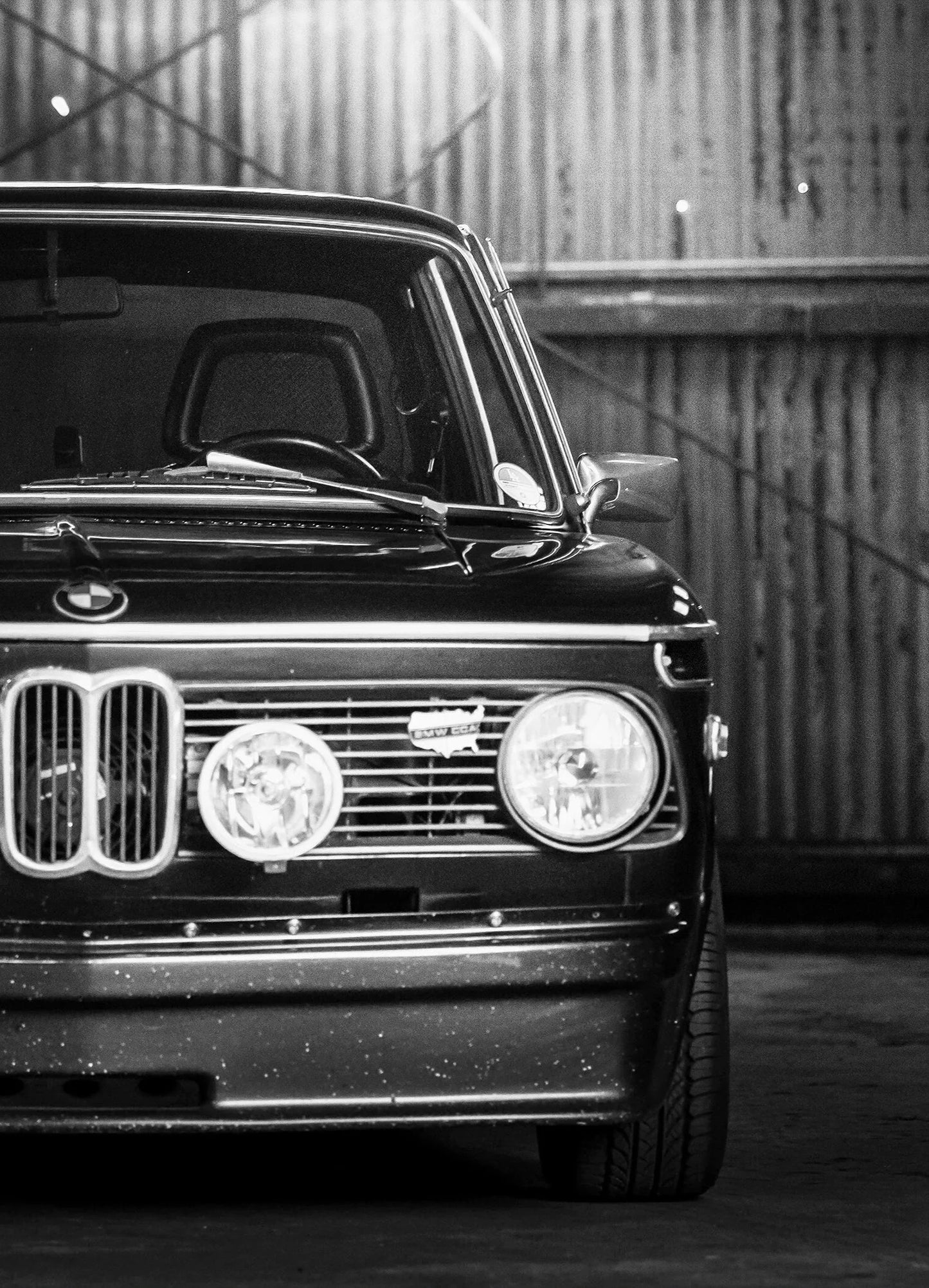 Vintage BMW Black and White Car Poster
