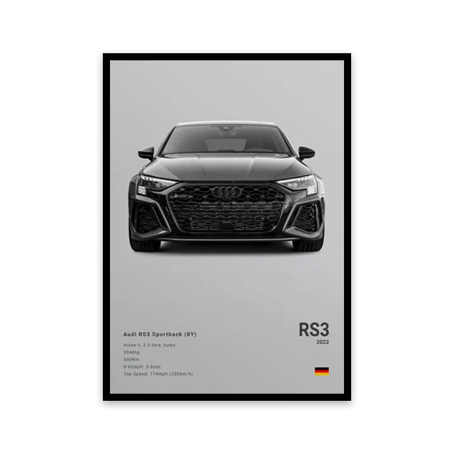 Audi RS3 Sportback Car Poster