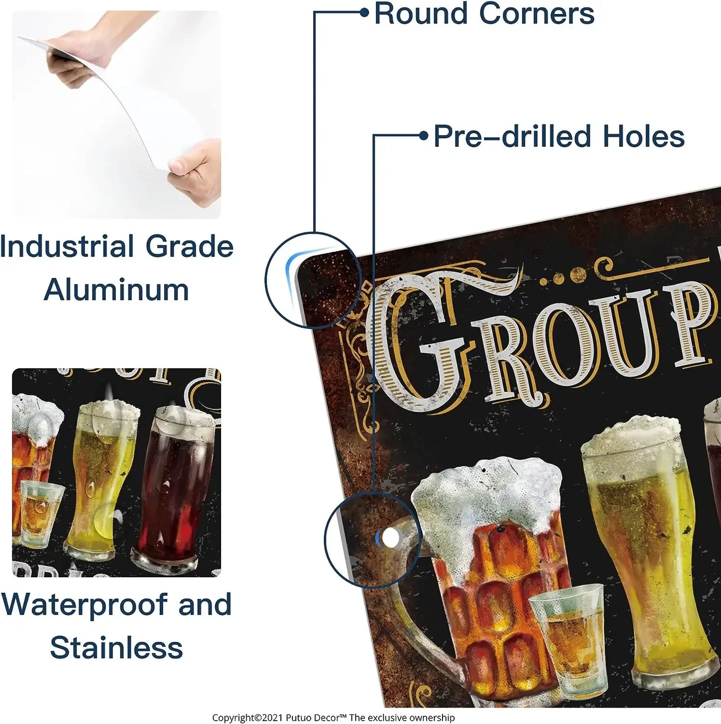 Funny Group Therapy Practiced Here Funny Bar Metal Sign Poster