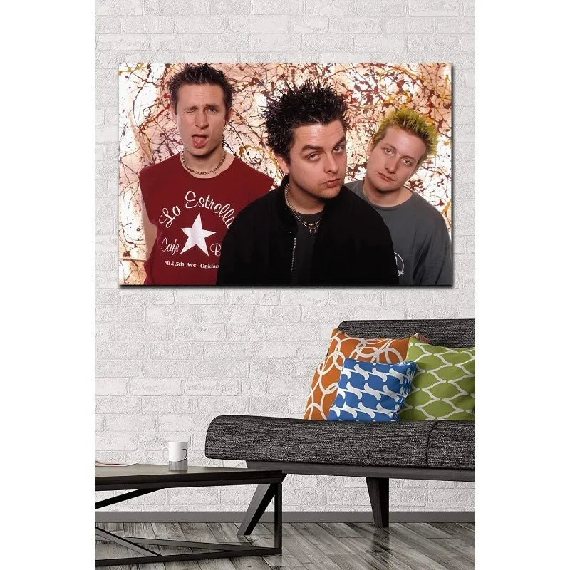 Green Day Splatter Portrait Poster