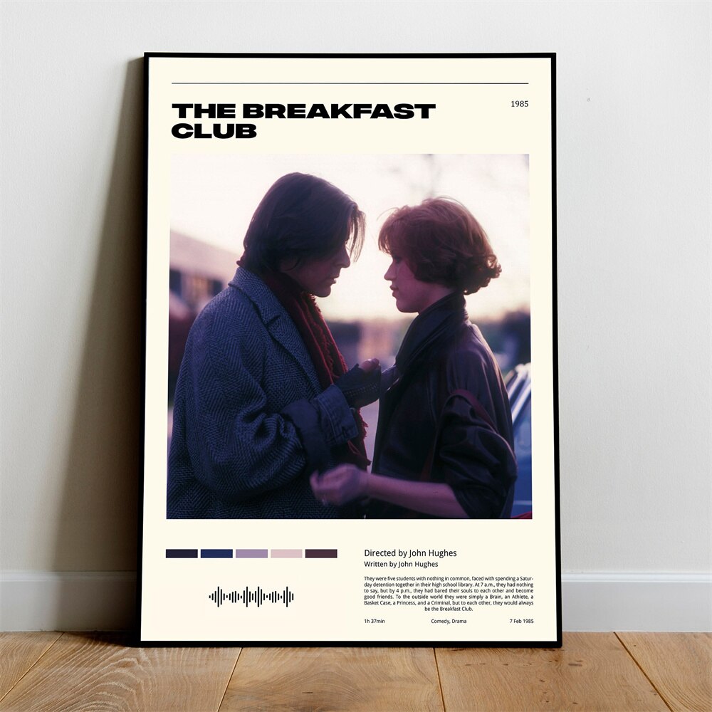 The Breakfast Club John & Claire Minimalist Movie Poster
