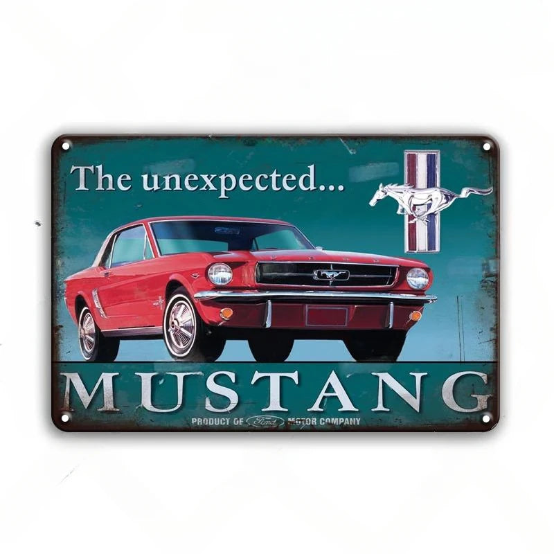 The Unexpected Mustang Vintage Ford Metal Sign Poster