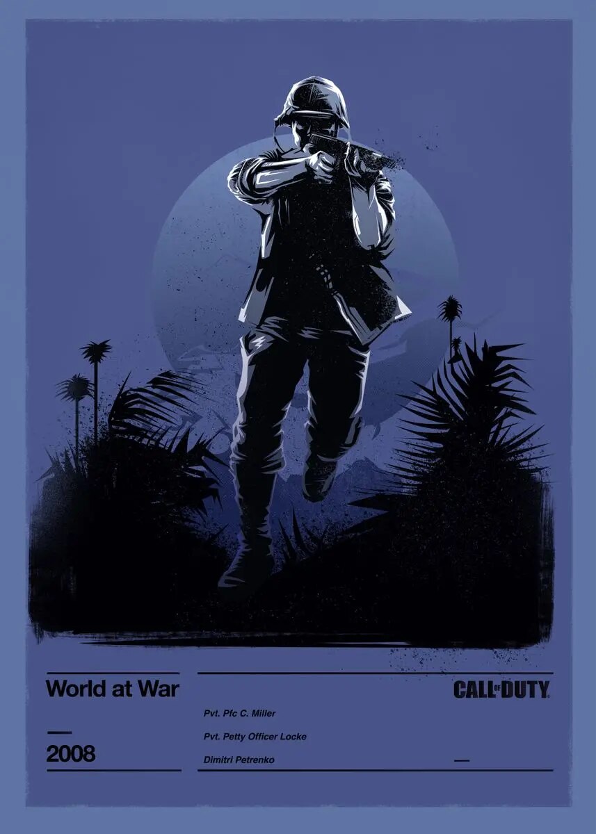 Call of Duty World At War Video Game Poster – Aesthetic Wall Decor