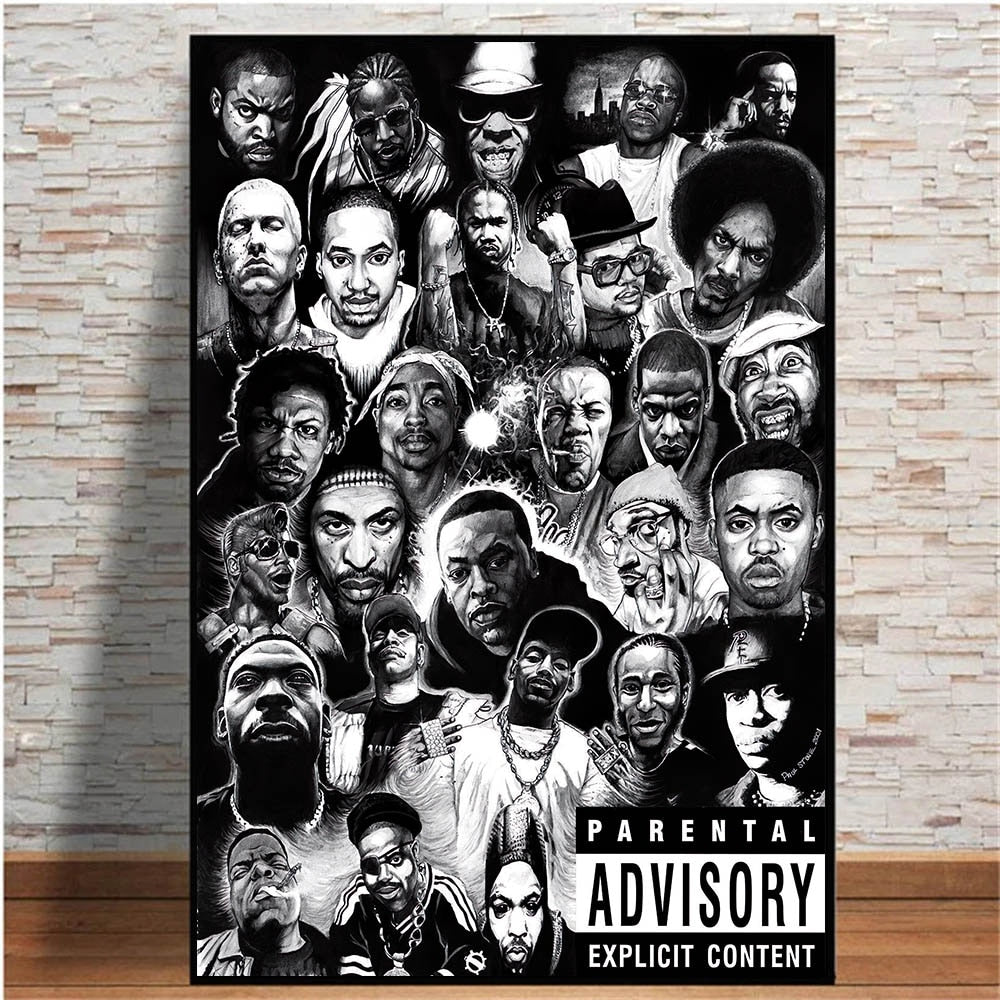 Rap Legend Painting Black White Poster