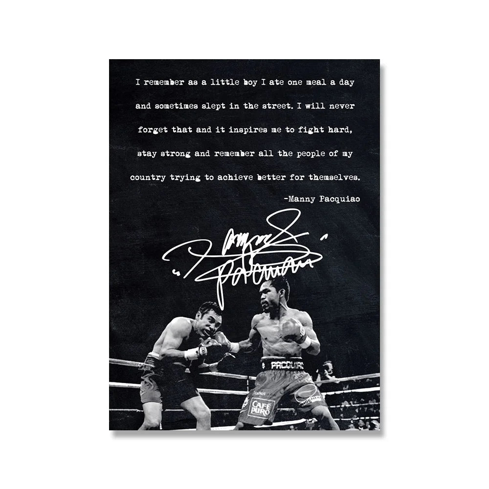 Manny Pacquiao Motivational Quote Boxing Poster