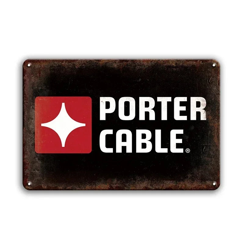 Porter Cable Rustic Man Cave Garage Metal Sign Poster