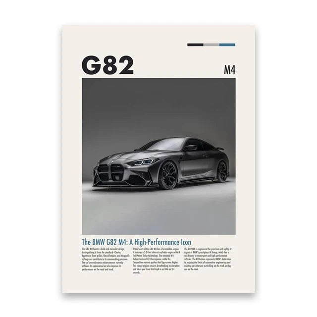 BMW G82 M4 Minimalist Car Poster