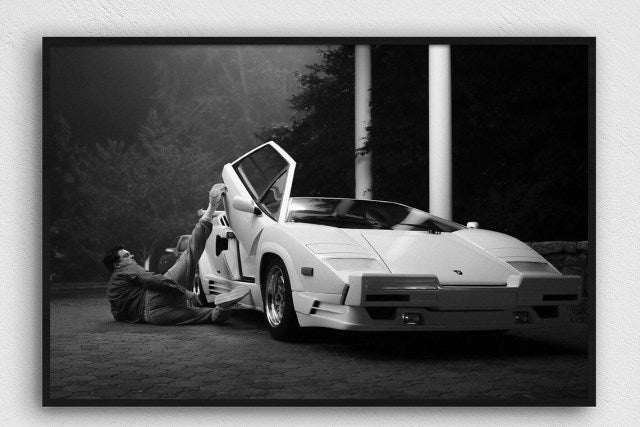 Jordan Belfort Ferrari Wolf Of Wall Street Black White Poster