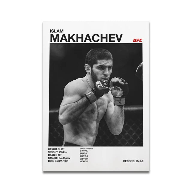 Islam Makhachev Minimalist UFC Poster