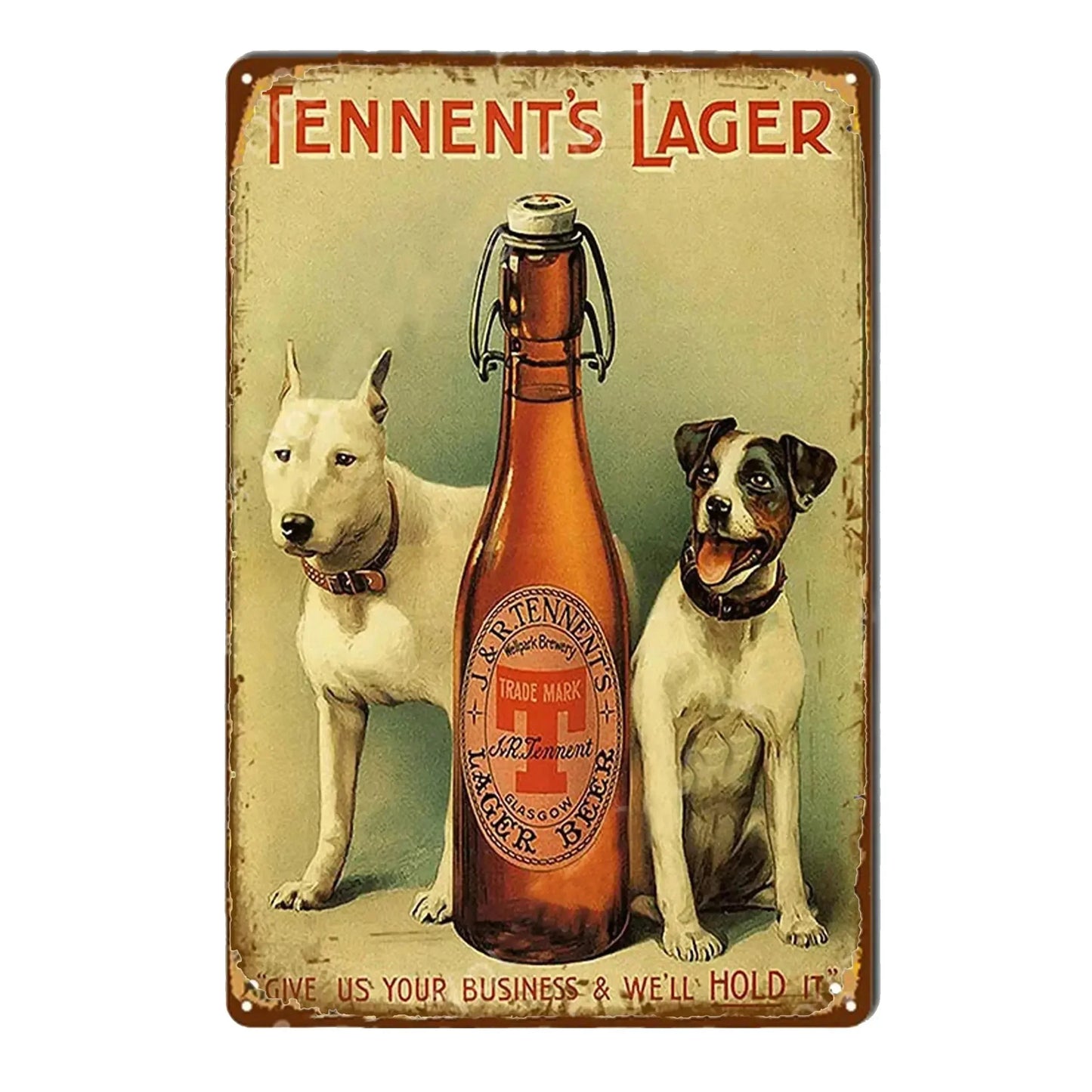 Tennent's Lager Beer Vintage Bar Metal Sign Poster