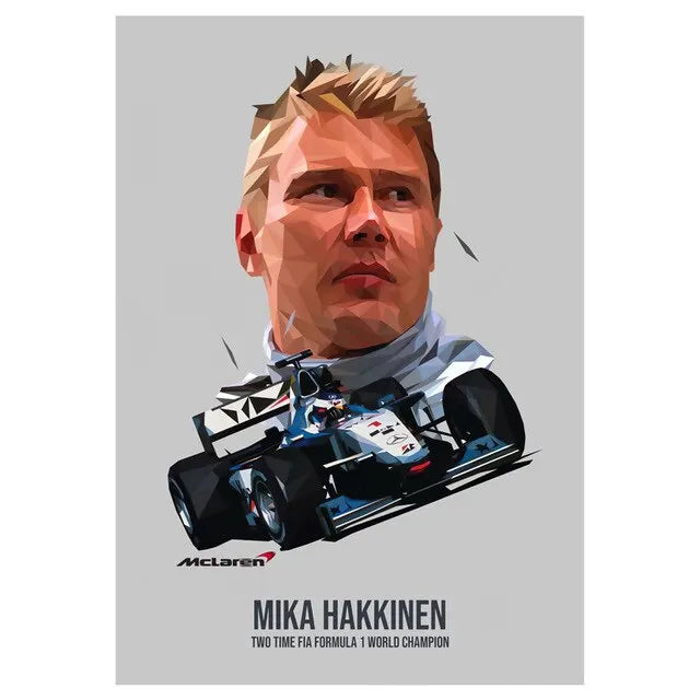 Mika Hakkinen Formula 1 Poster