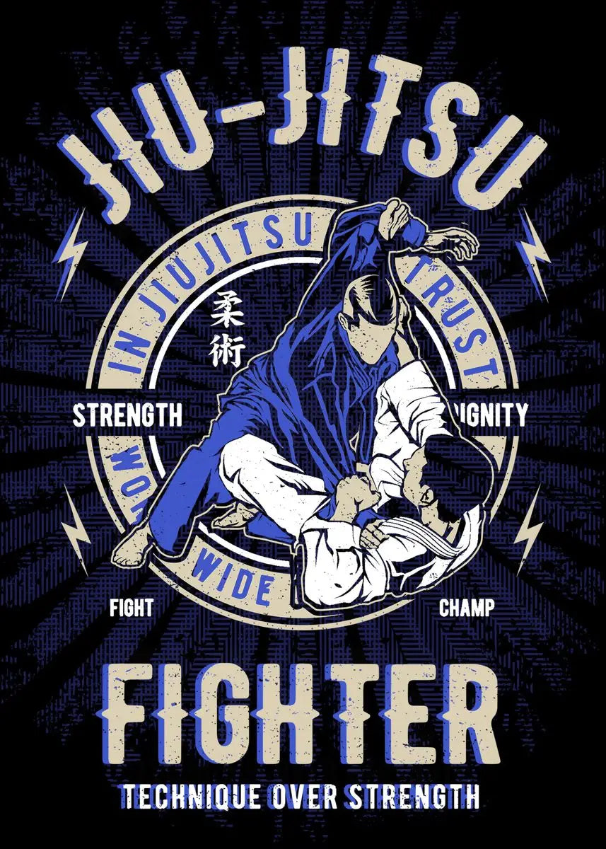 Jiu Jitsu Technique Over Strength Martial Art Poster