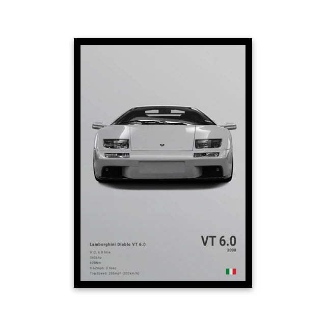 Lamborghini Diablo VT 6.0 Car Poster
