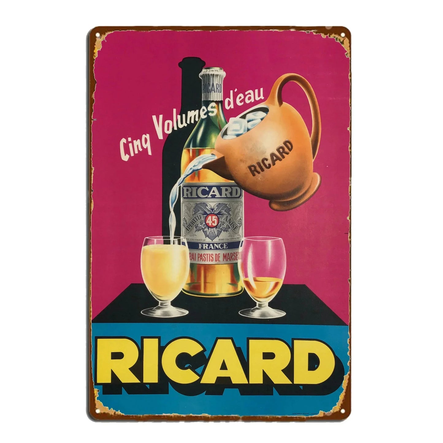 Ricard Vintage Bar Metal Sign Poster