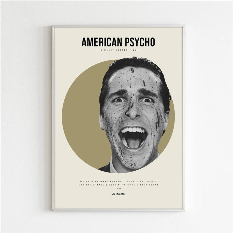 American Psycho Christian Bale Patrick Bateman Minimalist Movie Poster
