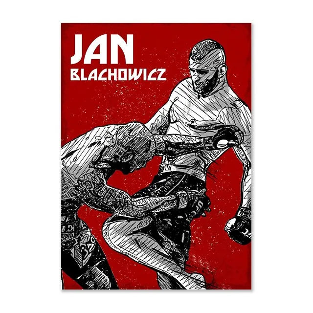 Jan Blachowicz Red UFC Poster