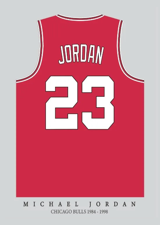 Michael Jordan 80s Bulls Jersey Poster