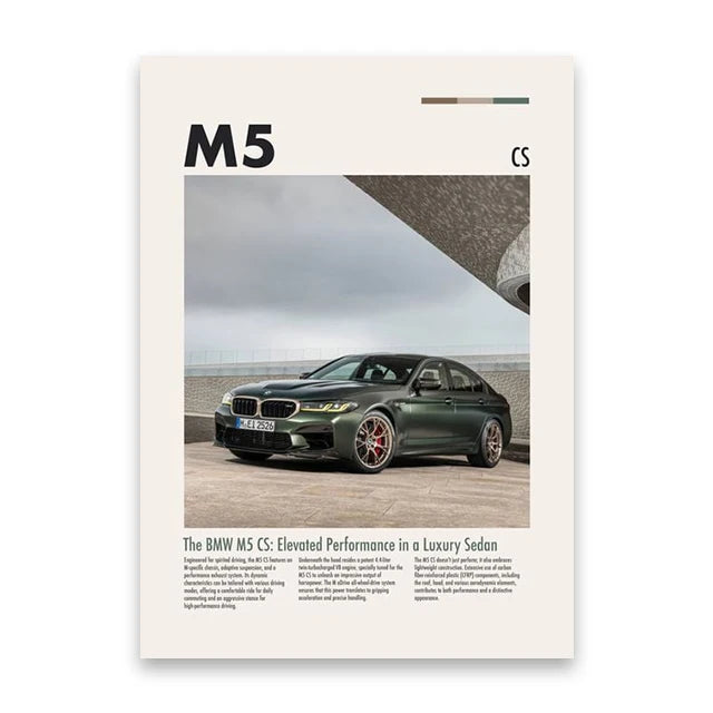 BMW M5 CS Minimalist Car Poster