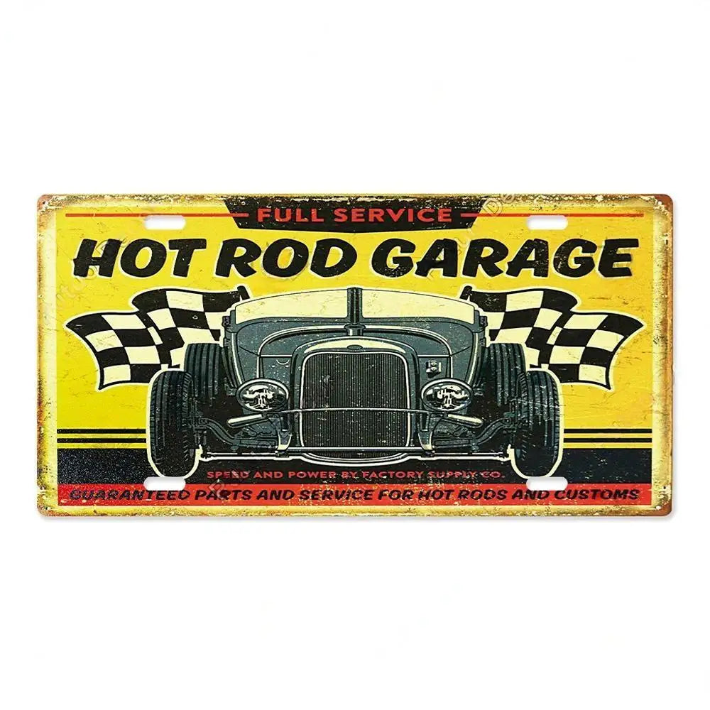 Vinage Hot Rod Garage Metal Sign Poster