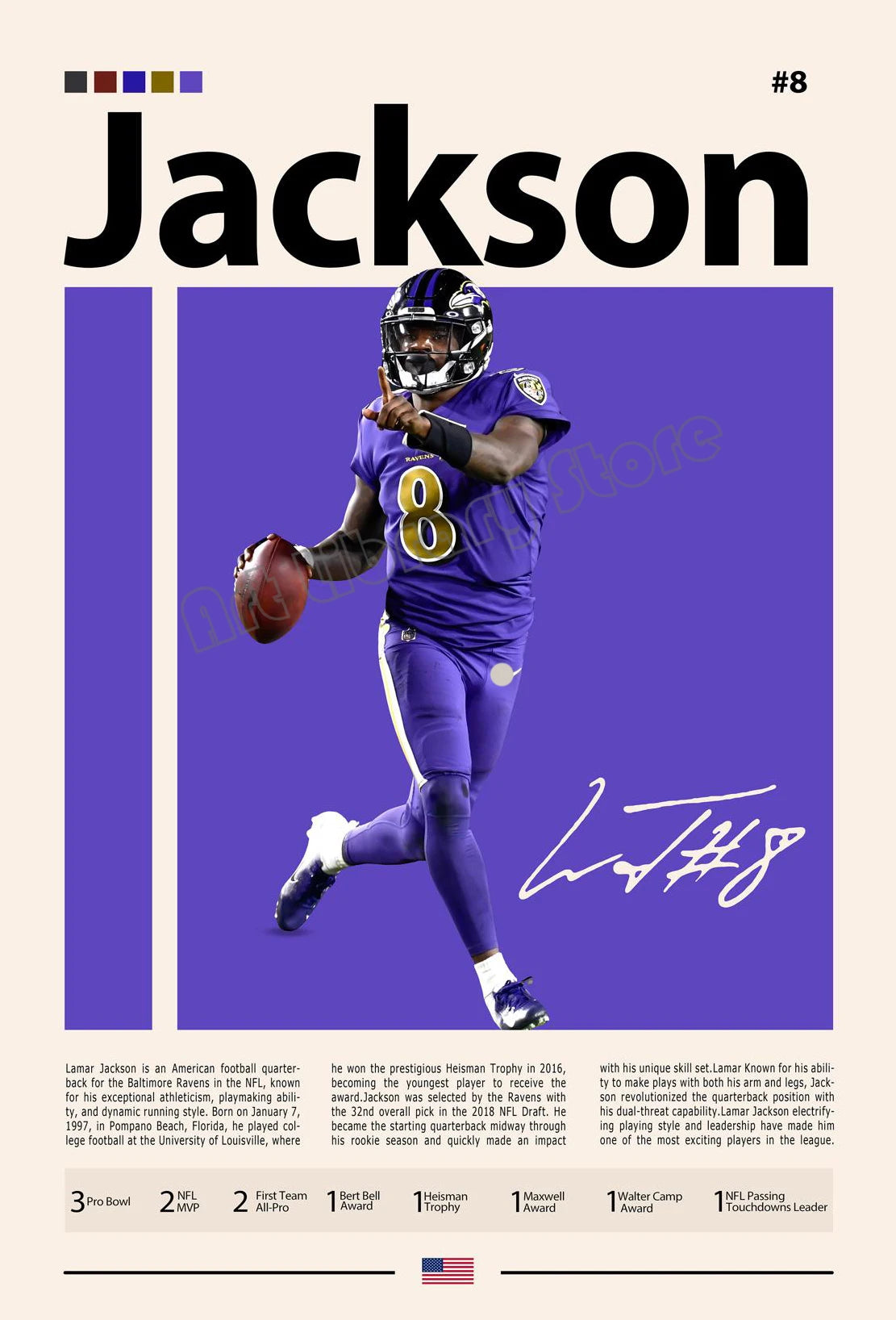 Lamar Jackson Minimalist Poster