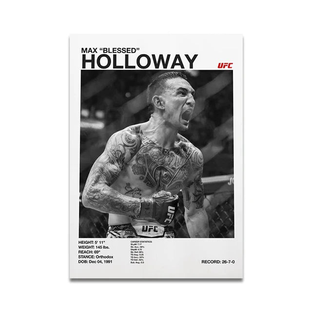 Max Holloway Minimalist UFC Poster