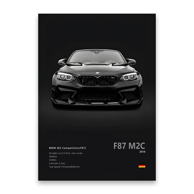 BMW M2 Competition F87 Car Poster