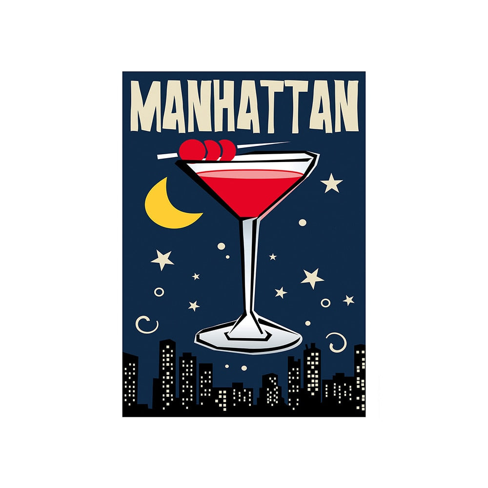 Manhattan Cocktail Bar Art Poster