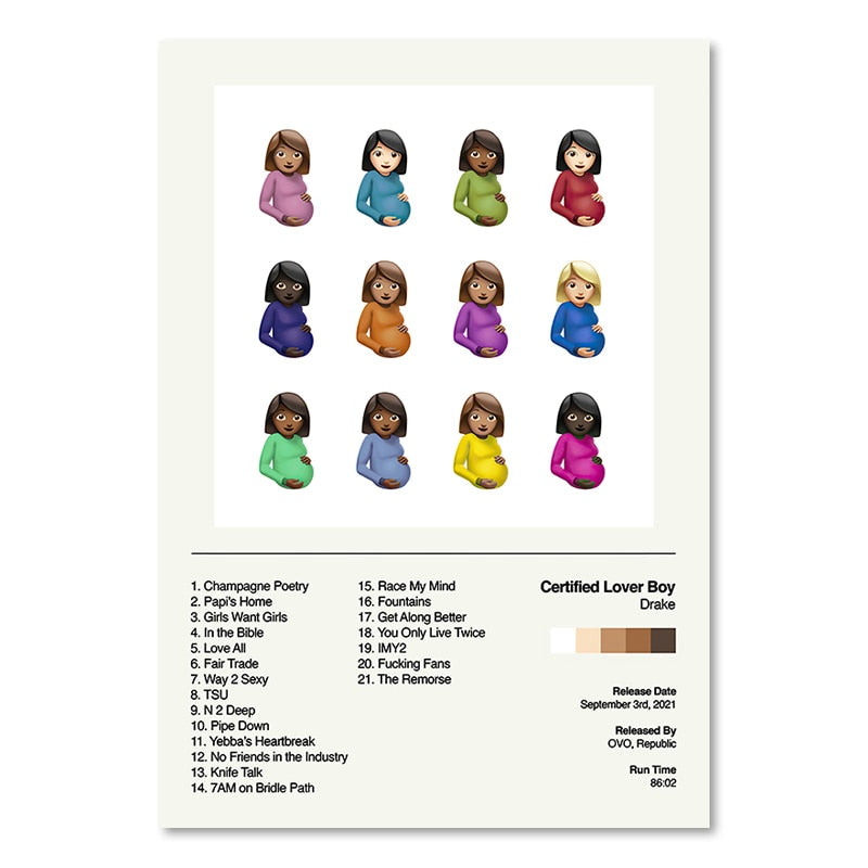 Certified Lover Boy Drake Minimalist Album Cover Poster