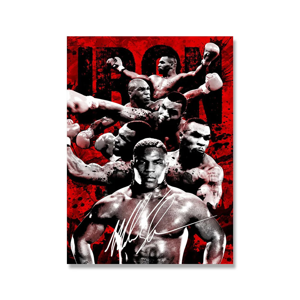 Mike Tyson Red Black Boxing Wall Decor Poster
