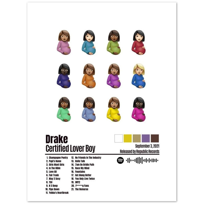 Certified Lover Boy Minimalist Album Cover Poster