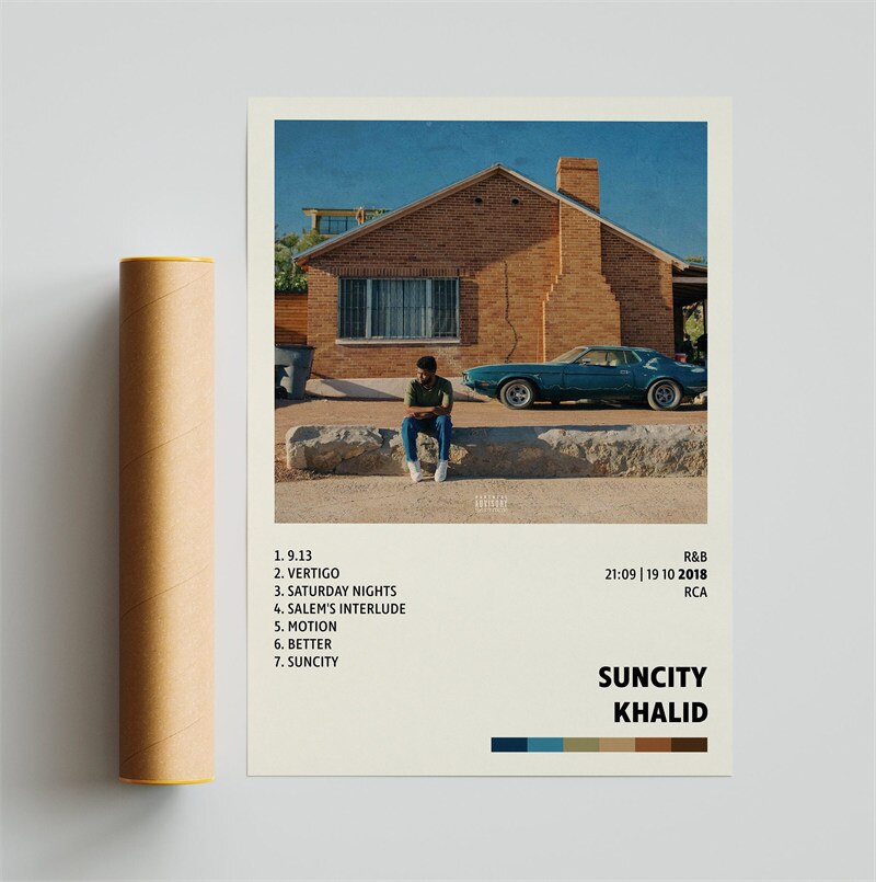 Khalid Suncity Minimalist Album Cover Poster