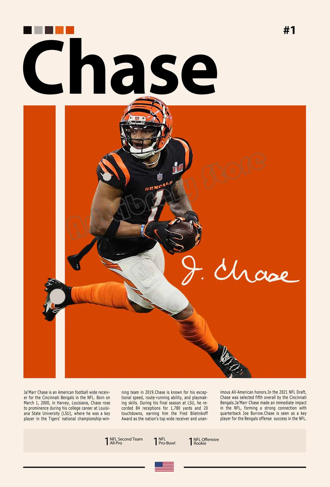 Ja'Marr Chase Minimalist Poster