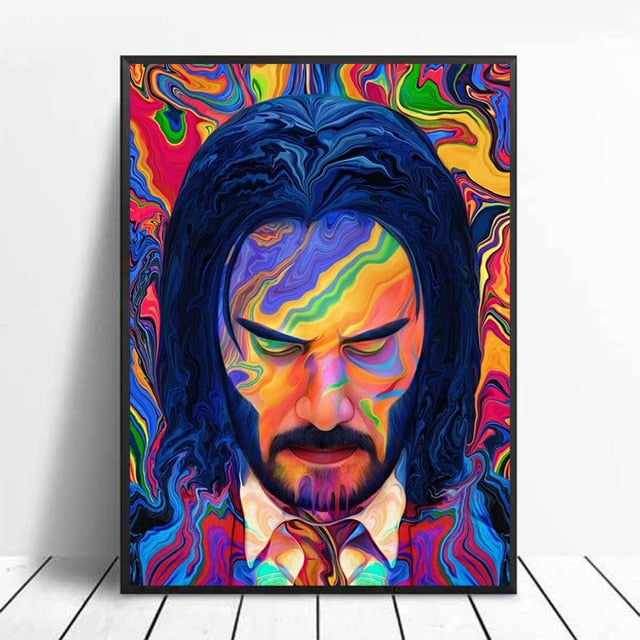 John Wick Rainbow Artwork Painting Movie Poster