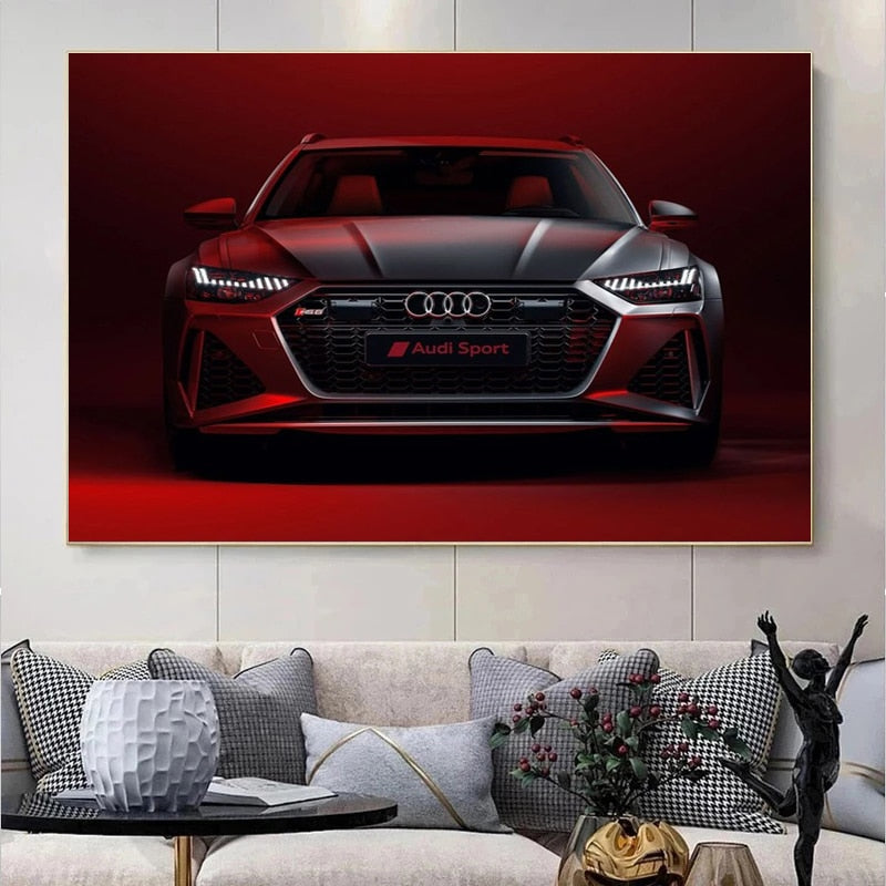 Audi Gray Sport Car Poster
