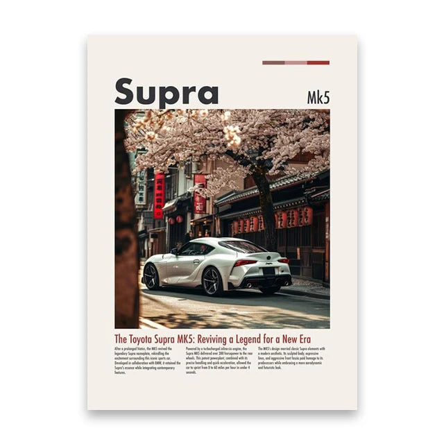 Toyota Supra MK5 Minimalist Car Poster