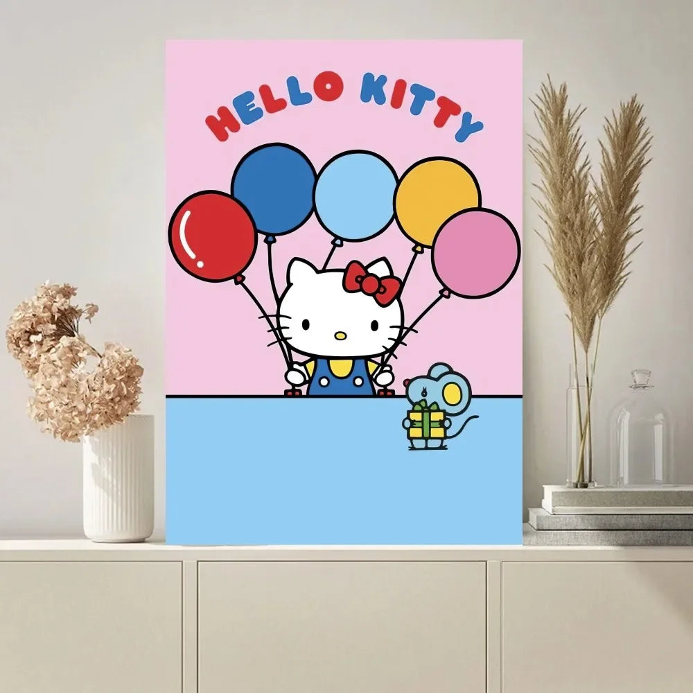 Hello Kitty Balloon Wall Art Poster