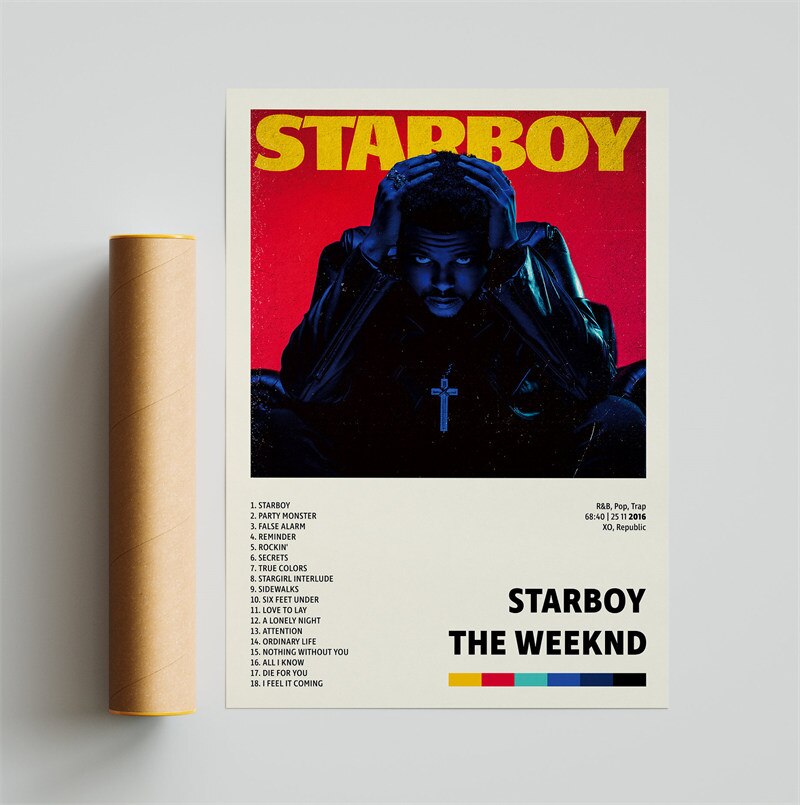 Starboy The Weeknd Minimalist Album Cover Poster